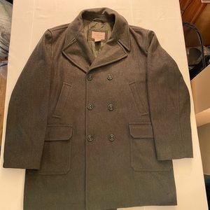 L.L. Bean Olive Green Wool Pea Coat